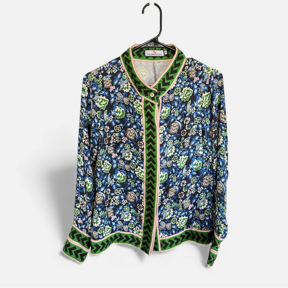 CK Bradley Floral Patterned Button Down Blouse